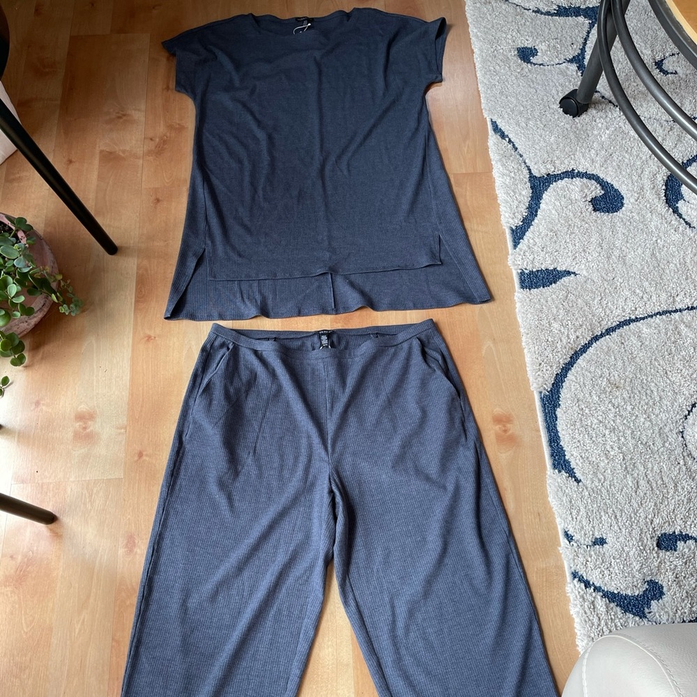 Eileen Fisher 2 Piece Set - Top/Crop Pants-XL-New